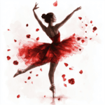 A captivating image of a ballerina stretching at the barre in a dance studio adorned with elegant decor