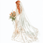 A serene bride walks through a sunlit meadow holding a bouquet of wildflowers in soft hues