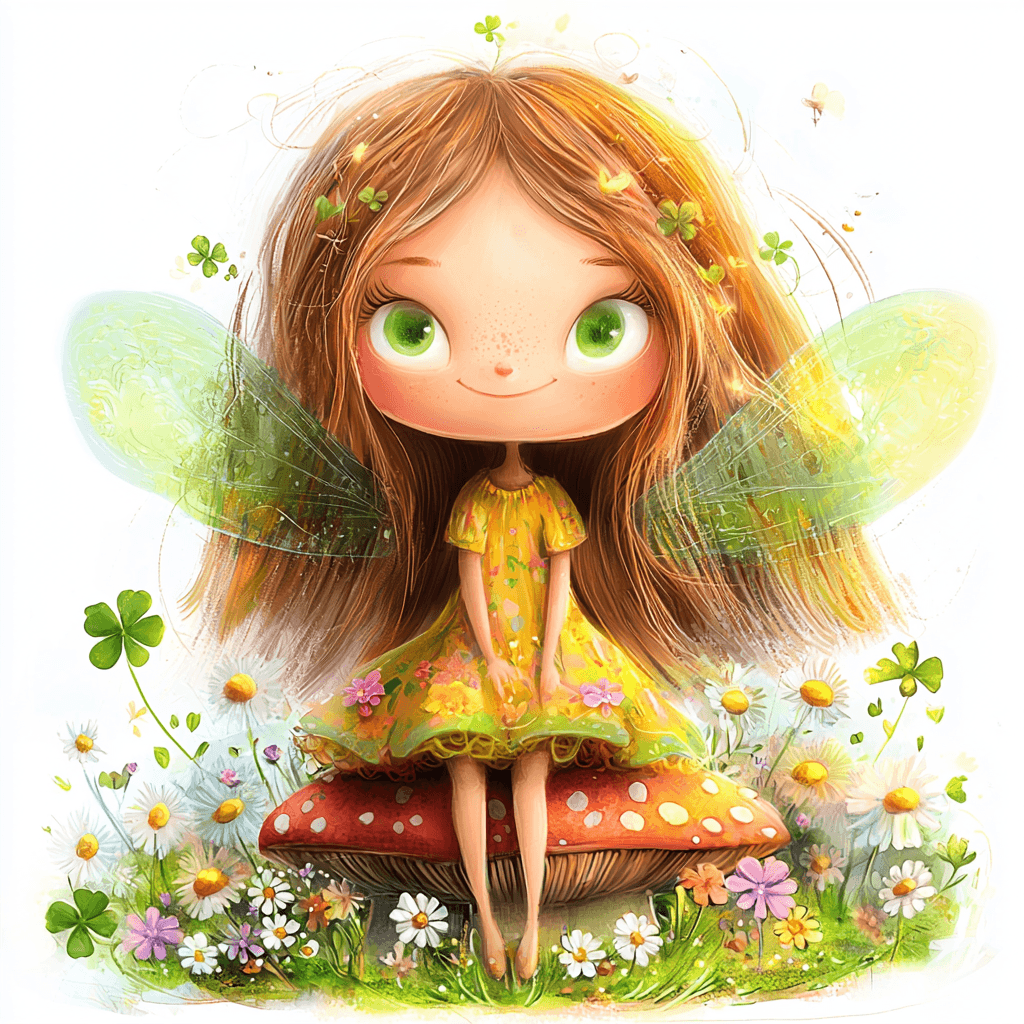 A charming fairy with pink wings gracefully dancing among sparkling stars and twinkling lights in a magical night sky