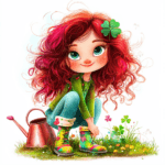 A playful fairy blowing sparkles into the air while perched on a branch