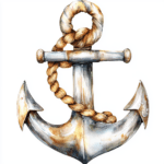 A charming anchor graphic combined with nautical stripes in red and white for a classic look