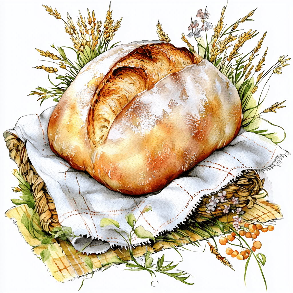 A close-up of a freshly baked artisan bread loaf with steam rising in a cozy kitchen setting