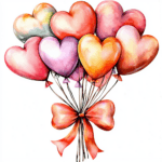 A joyful heart balloon character with a smiling face and rosy cheeks ideal for Valentine's Day crafts