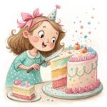 A charming image of a fluffy teddy bear surrounded by colorful gifts and balloons perfect for nursery decor