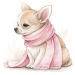 A happy Chihuahua plays with butterflies fluttering around a garden full of flowers