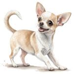 An adorable Chihuahua peeks out from a bouquet of pink and yellow flowers